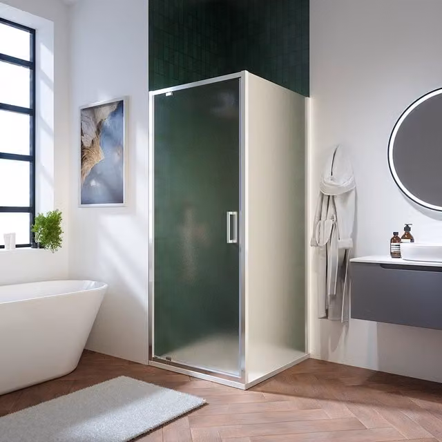 Box doccia 90x70 cm con apertura a battente vetro 6mm opaco h195 cm | Aruba