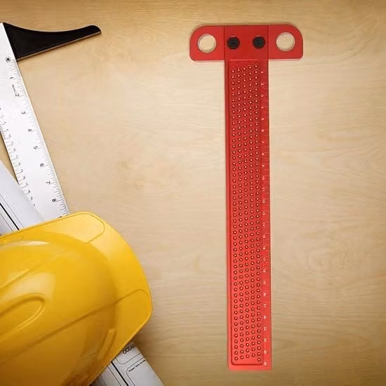 Marcatore quadrato in lega di alluminio rosso per carpenteria su legno e vetro T-260