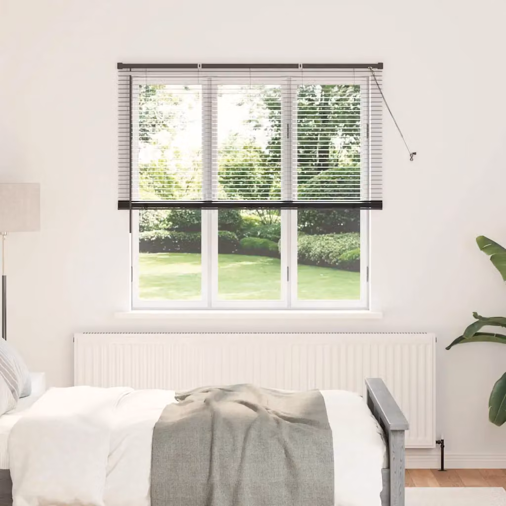Tenda Veneziana vidaXL in Alluminio Nero, L: 175 cm, H: 140 cm, Larghezza lamelle: 25 mm