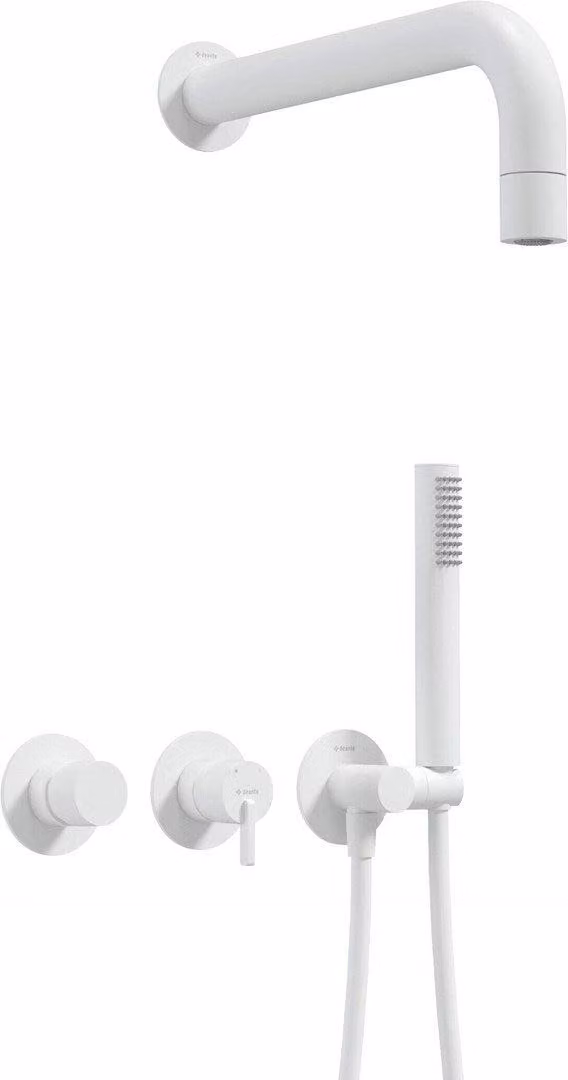 Concealed shower set with hand shower - with horizontal mixer