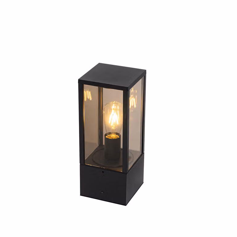 Lampada da esterno a colonna, nera con vetro fumé, 40 cm, IP44, Charlois