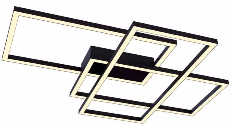 Casa Padrino Designer Plafoniera LED Nera 78 x 68 x H. 8 cm - Collezione Luxury
