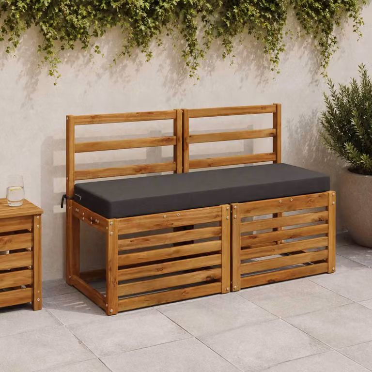 Cuscino per panchina vidaXL SOEST moderno in poliestere con rivestimento rimovibile e resistente ai raggi UV, colore antracite