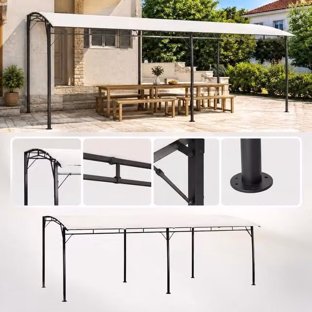 Garden Sunshade 6x3x2.55 M Cream White