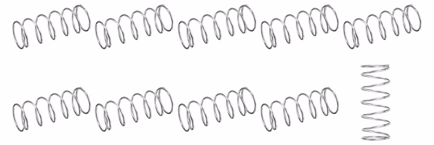 Molle a compressione, 0,5x12 mm, 30 mm, confezione da 10, acciaio inossidabile