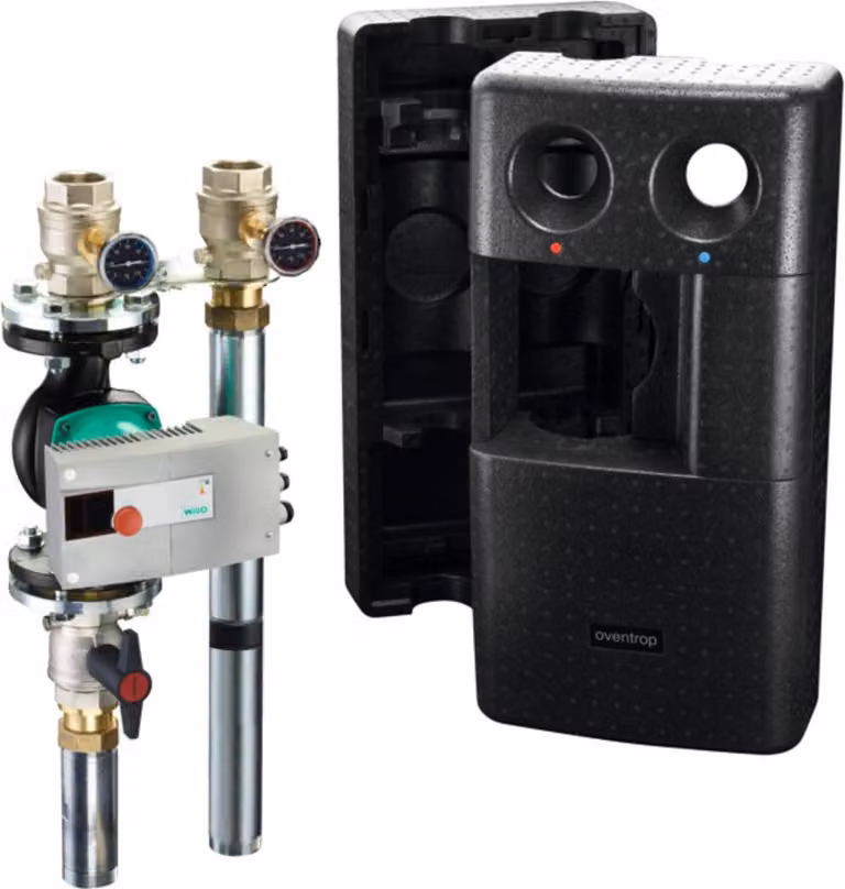 Sistema di collegamento della caldaia Oventrop Regumat S-280 DN 50 con pompa Wilo Stratos 50/1-12