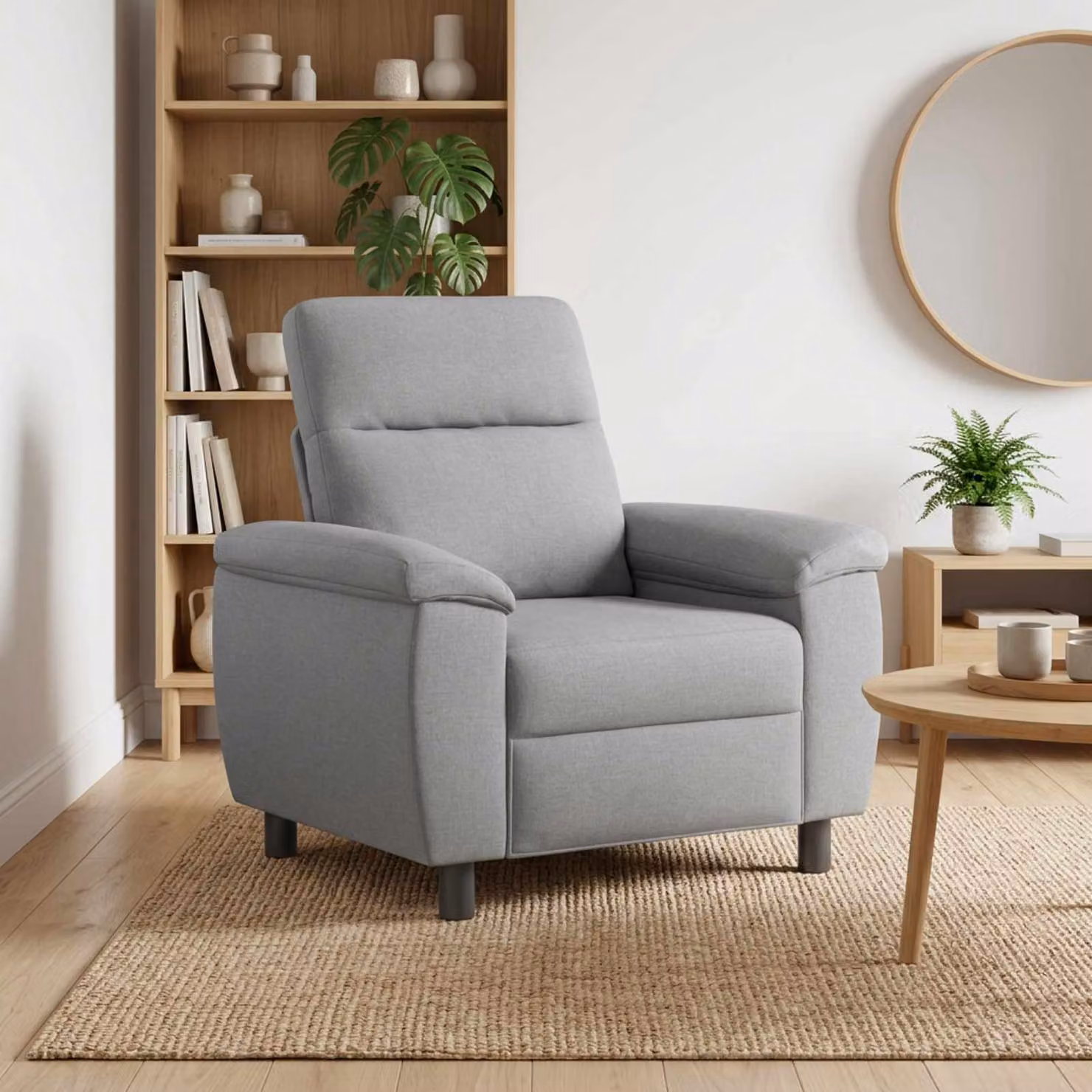 Divano moderno vidaXL in tessuto grigio, L/P/H: 95 x 90 x 95 cm