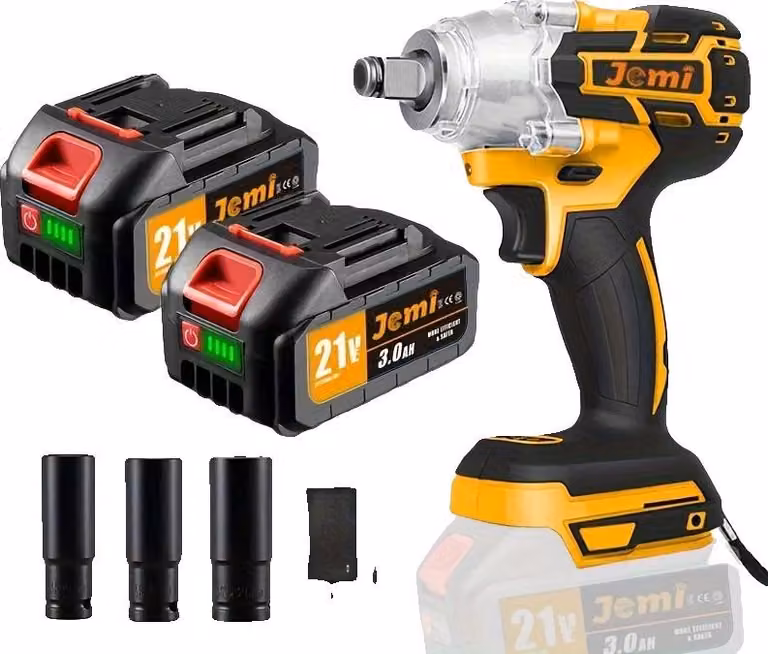 Avvitatore elettrico a impulsi, motore brushless, coppia elevata, 2 batterie, 3 bussole, EU