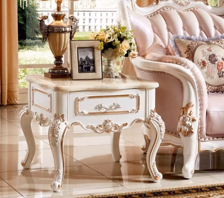 Beistelltisch Tische Wohnzimmer Luxus Weiß Tisch Möbel Couchtisch