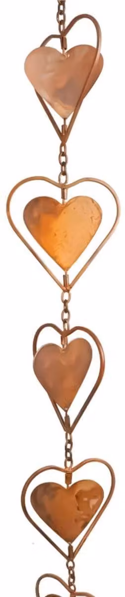 Elzusha - Catena di raccolta dell'acqua a forma di cuore - Elegante sistema di scarico dell'acqua per esterni