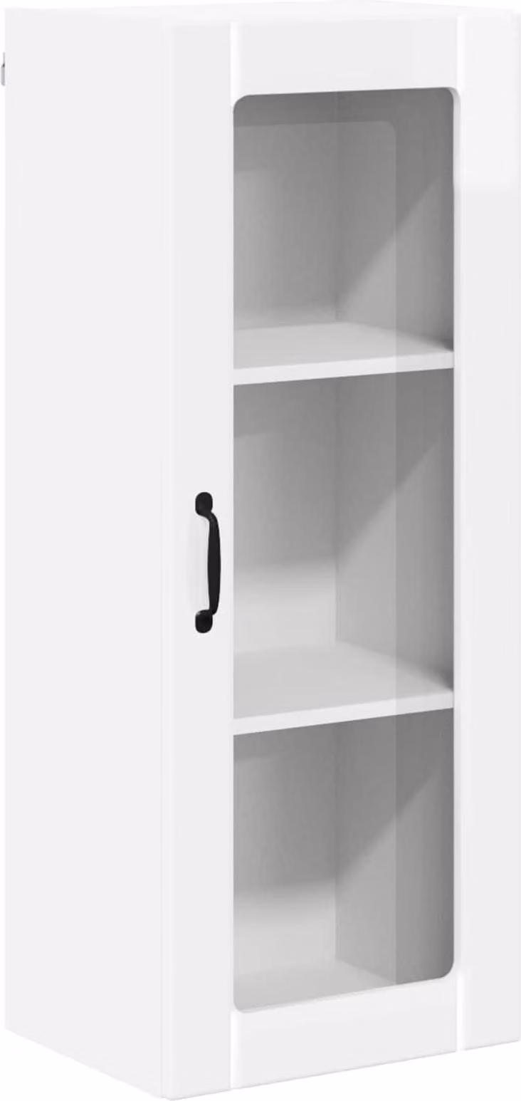 Mobile in vetro da parete LUCCA Bianco Lucido 40 x 31 x 100 cm