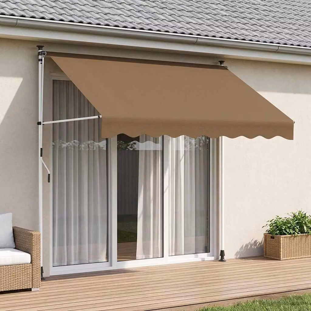 Tenda retrattile manuale vidaXL in poliestere Beige L: 300 cm, P: 100 cm