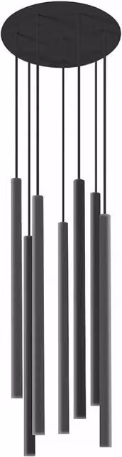 Lampadario a sospensione Nowodvorski Lighting Laser in metallo nero con 7 luci, Ø 30 cm
