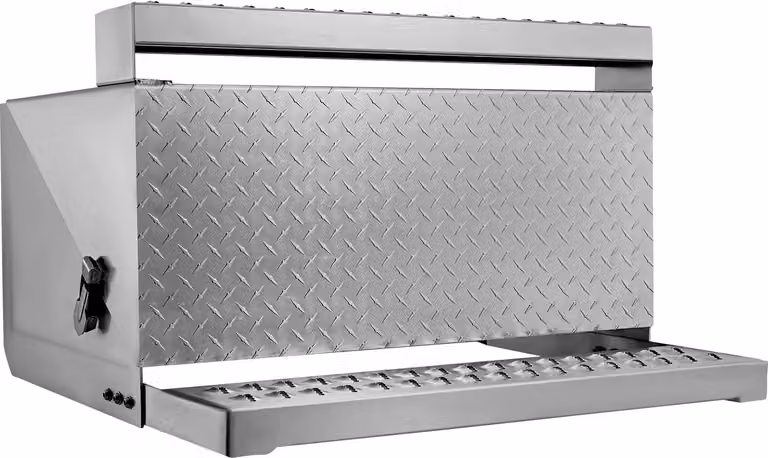 SucceBuy Cassetta per ralle, 790x770x485 mm, cassetta per attrezzi in alluminio con serratura antiurto, cassetta per l'accesso alla cabina di guida, adatta per autocarri a pianale, gru e autoarticolati