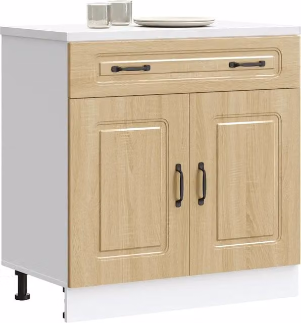 Base da cucina vidaXL marrone in legno con ante a battente
