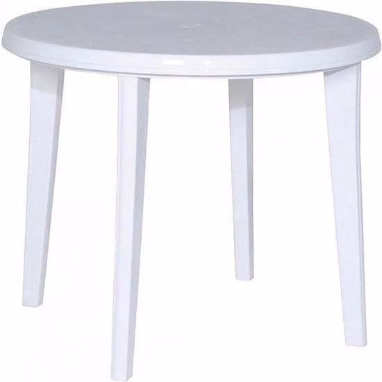 Sedia da giardino in plastica, tavolo per terrazza e balcone, colore bianco