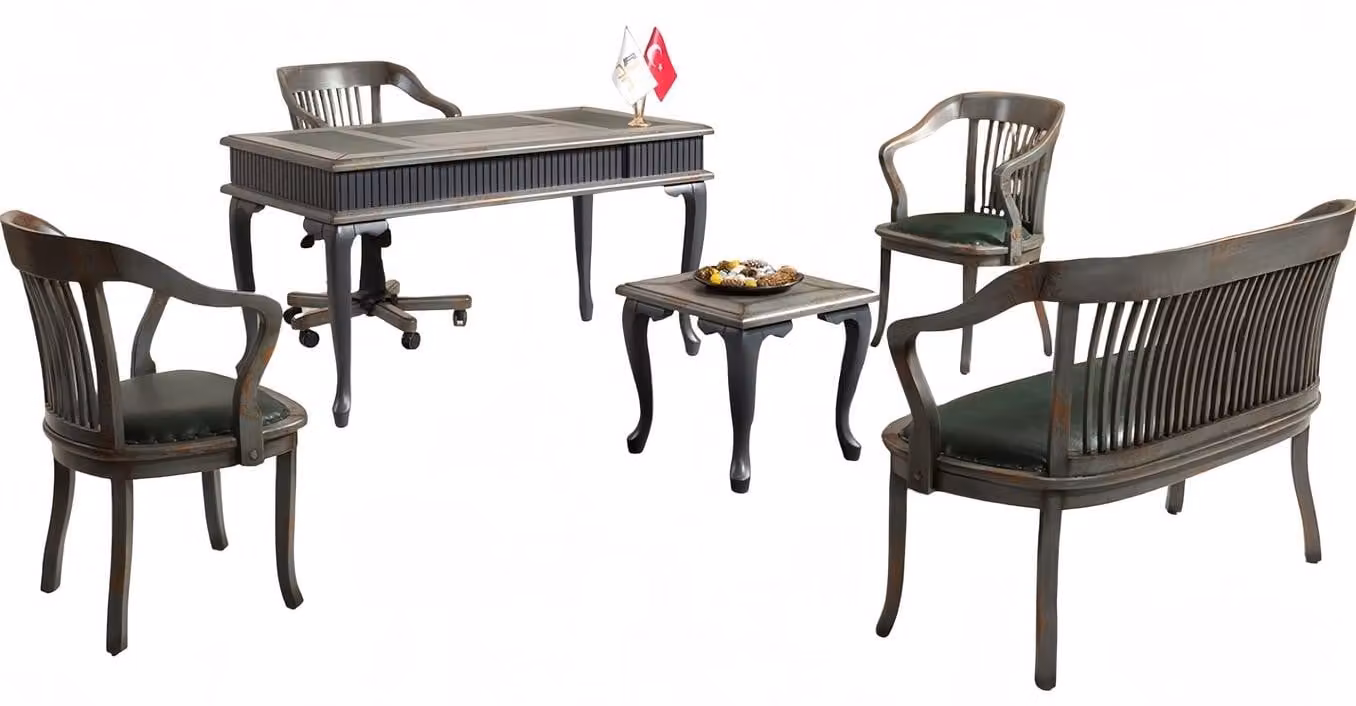 Büromöbel Arbeitszimmer Set Sessel Sofa Couchtisch Schreibtisch Modern Lux 6tlg