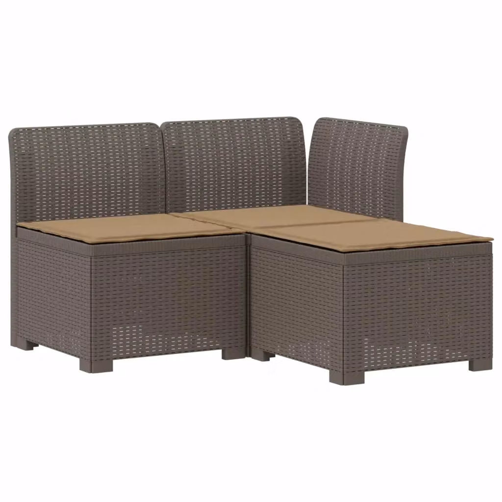 Divano da giardino a L con cuscini vidaXL in look rattan, ideale per terrazzo o balcone, con coperture rimovibili, disponibile in grigio, beige o marrone – 2