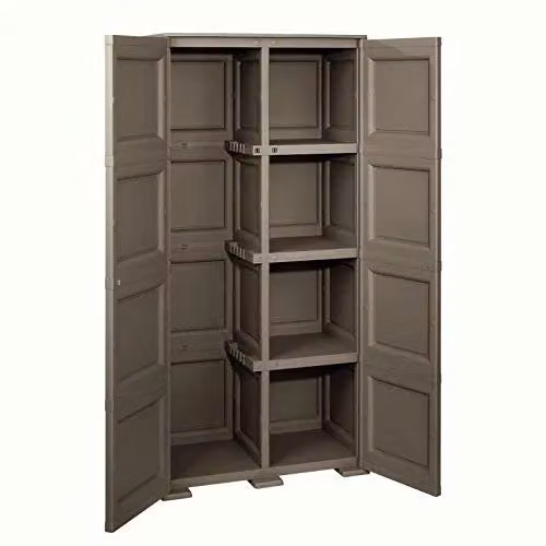 Armadio Tontarelli a 2 Ante con Ripiani e Vano Portascope Nero Opaco L: 79 cm, P: 43 cm, H: 164 cm – 2