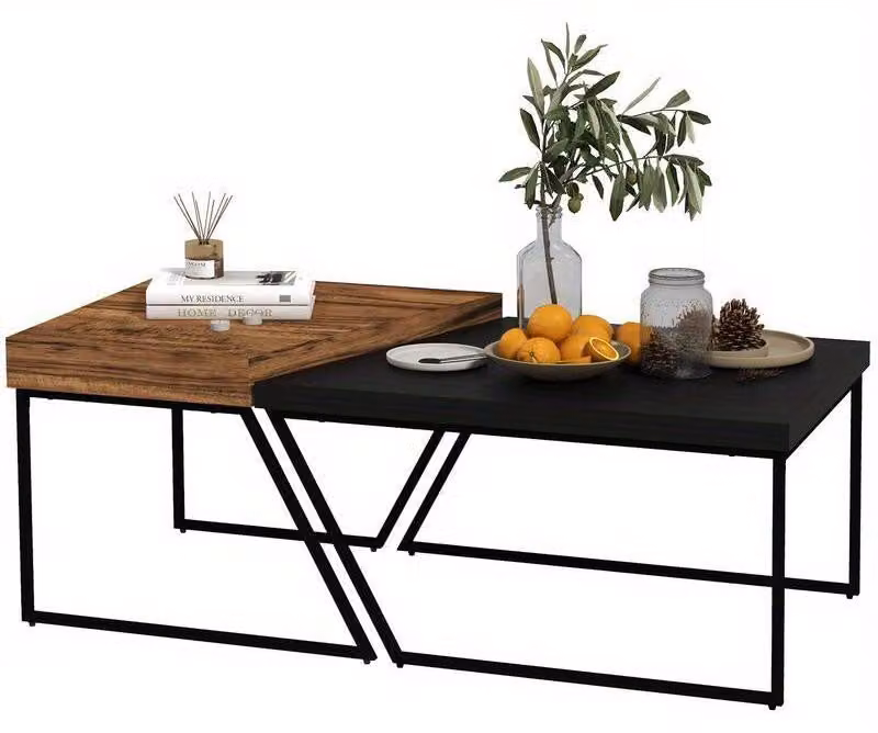 Tavolino da salotto – Elegante tavolino per il soggiorno, realizzato in legno massello e vetro, con una pratica struttura in metallo