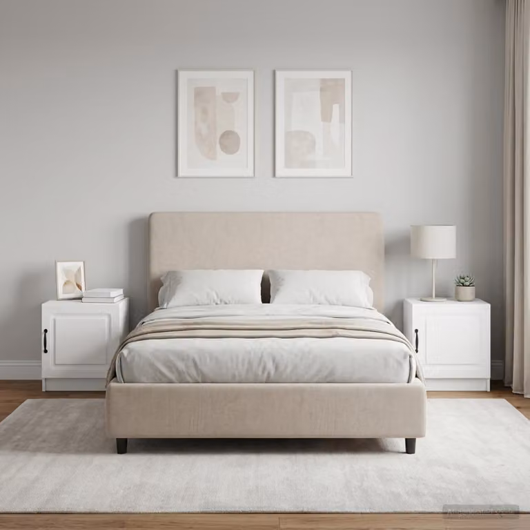 Set di 2 Armadi da Notte Moderni vidaXL in MDF Bianco L: 43 cm, P: 34,5 cm, H: 47 cm
