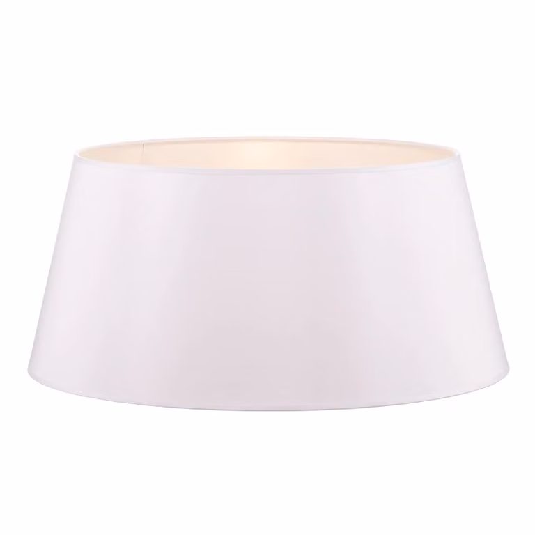 Paralume Cone altezza 25,5 cm, chintz bianco Duolla, Bianco / Opale, Tessuto / Stoffa / Seta