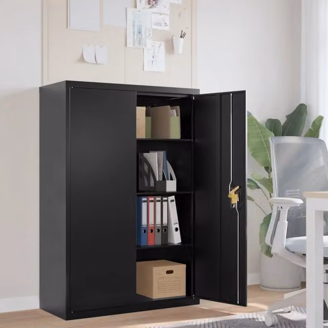 Armadio Classificatore Nero 90x40x140 cm in Acciaio 339746