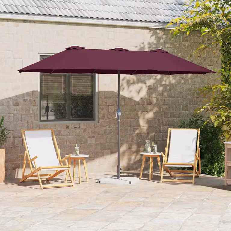 Ombrello da giardino vidaXL in poliestere e alluminio, L: 370 cm, P: 197 cm, H: 239 cm