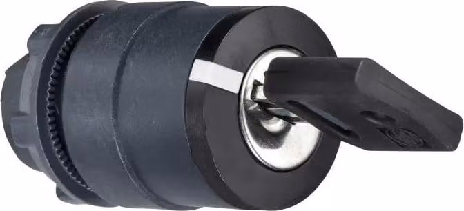 Schneider Electric Interruttore a chiave, elemento frontale, Harmony XB5, plastica, 22 mm, nero, 2 posizioni, a pulsante, Ronis 421E ZB5AG612