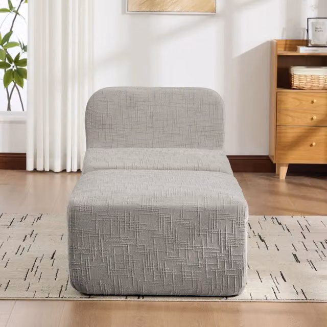 Poltrona reclinabile modulare Singularty in tessuto chenille grigio con schiuma ad alta elasticità 30D