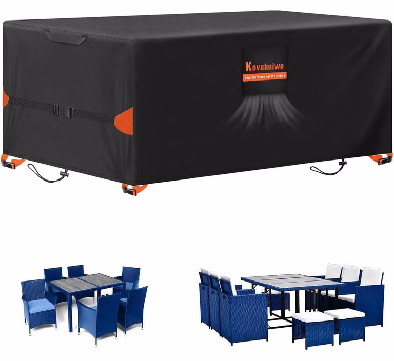 Copertura per mobili da giardino, dimensioni 180 x 150 x 74 cm, impermeabile, in tessuto Oxford 420D, resistente, antivento, con protezione UV, ideale per terrazzi e spazi esterni