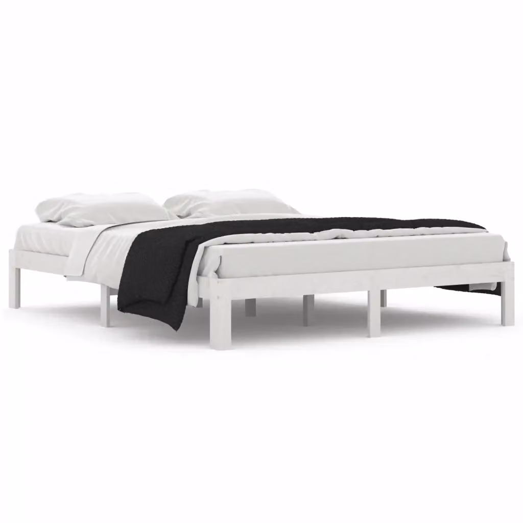 Giroletto vidaXL in legno massello di pino bianco laccato L/P/H: 160 x 200 x 30 cm – 2