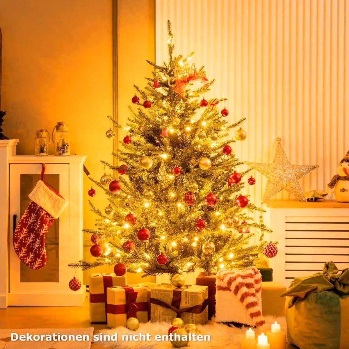 Albero di Natale artificiale da 136 cm con 180 luci LED