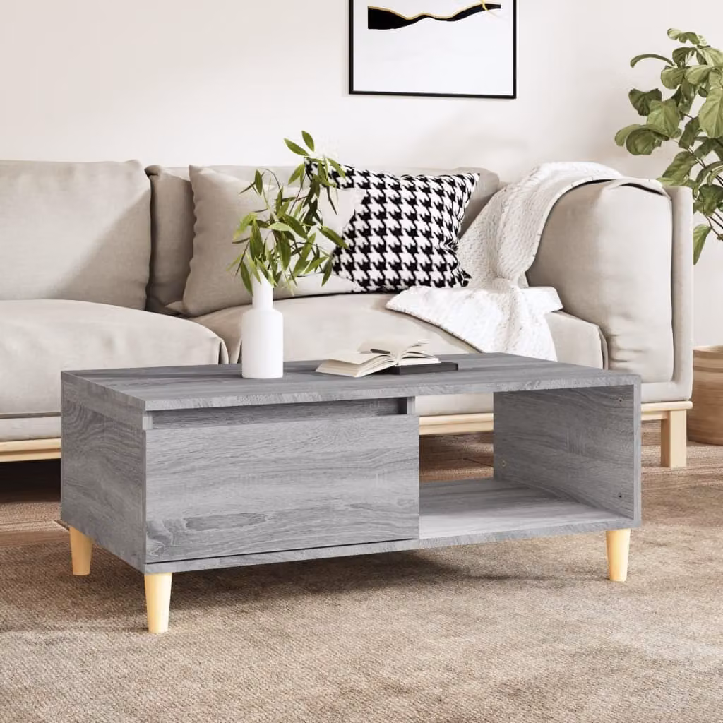 Maison Exclusive - Tavolino grigio Sonoma 90x50x36,5 cm Materiale ligneo