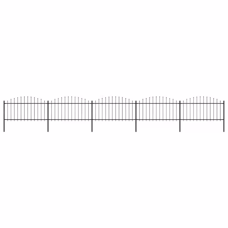 Recinzione da giardino vidaXL con punta a lancia in acciaio nero L: 838 cm, H: 150 cm