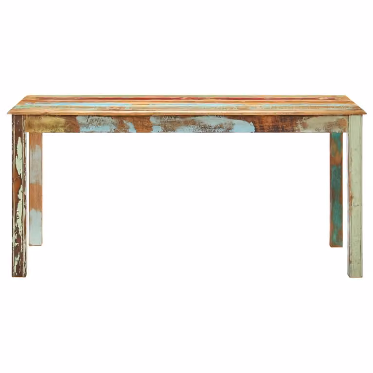Tavolo da Pranzo in Legno Massello di Recupero 160x80x76 cm