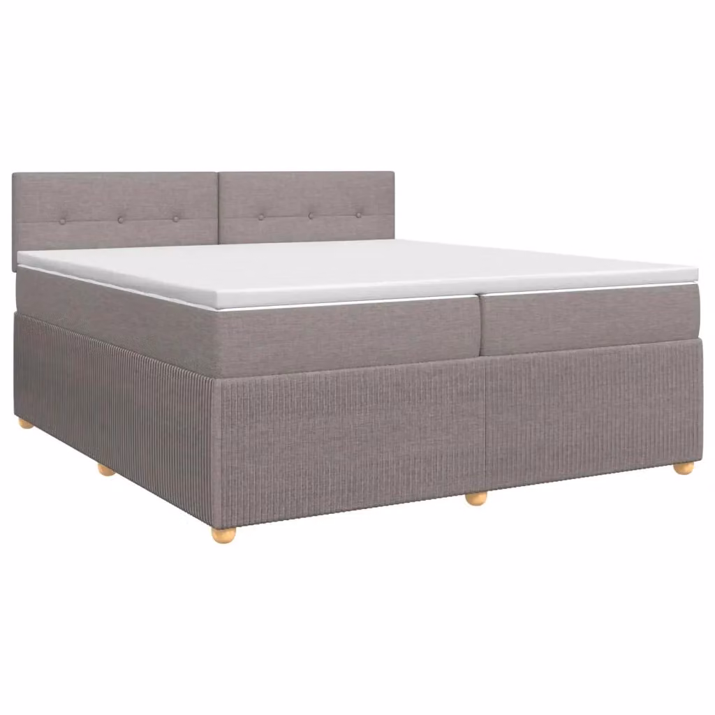 Letto box spring con materasso ibrido vidaXL color tortora L/P/H: 200 x 200 x 140 cm – 2