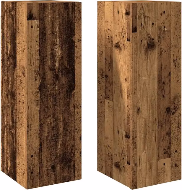 Set di 2 Mobili TV Moderni in Legno Multistrato Marrone, Design DESIGN IN, da Appendere alla Parete, L/P/H: 30,5 x 30 x 90 cm