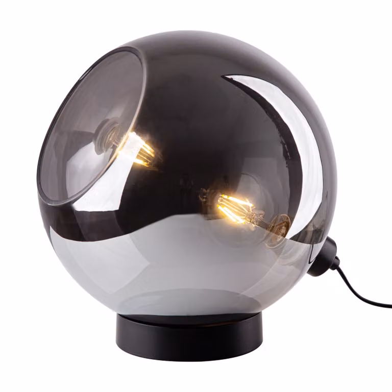 Lampada da tavolo, vetro, fumo, moderna, L 44 cm