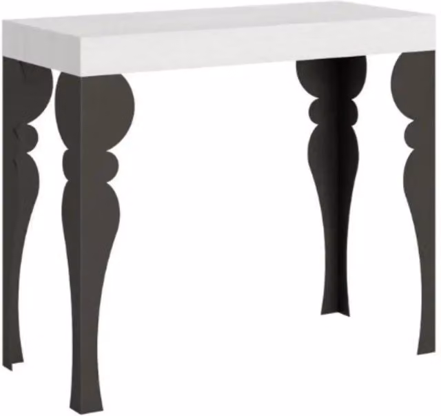 Consolle allungabile Paxon Premium bianco frassino con gambe antracite L/P/H: 90 x 40 x 77 cm / 300 x 40 x 77 cm – 1