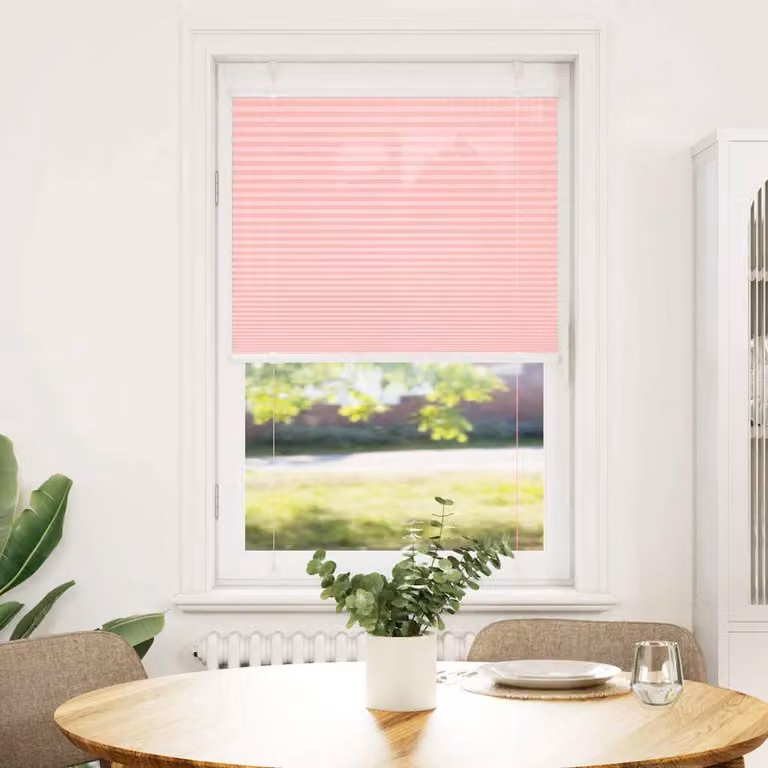vidaXL Tenda Plissettata Rosa 75x100 cm Larghezza Tessuto 74,4 cm