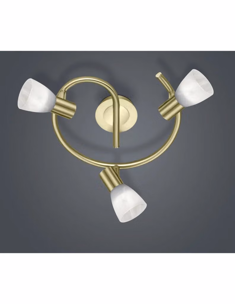 Plafoniera a 3 faretti orientabili Levisto Trio Leuchten in ottone e vetro gold/brass – 2
