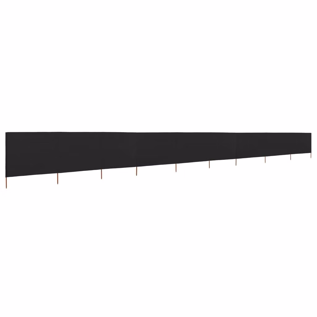 Paravento a 9 Pannelli in Tessuto 1200x160 cm Nero
