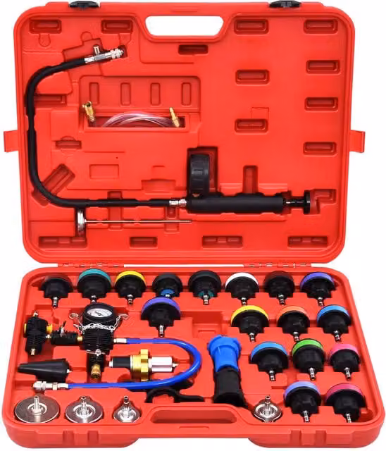 Tester di Pressione per Sistemi di Raffreddamento e Radiatori vidaXL, 28 Pezzi, Rosso – 1
