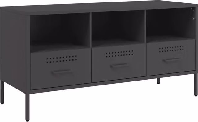 Mobile TV in stile industrial Design In in metallo nero L: 100,5 cm, P: 39 cm, H: 50,5 cm – 1