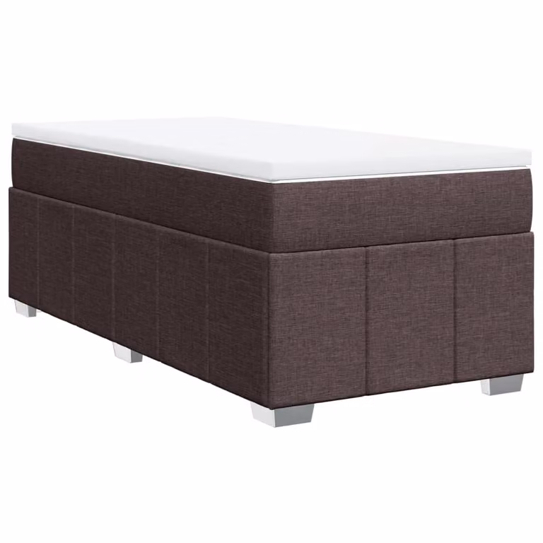 Giroletto a Molle con Materasso Marrone Scuro 100x200cm Tessuto