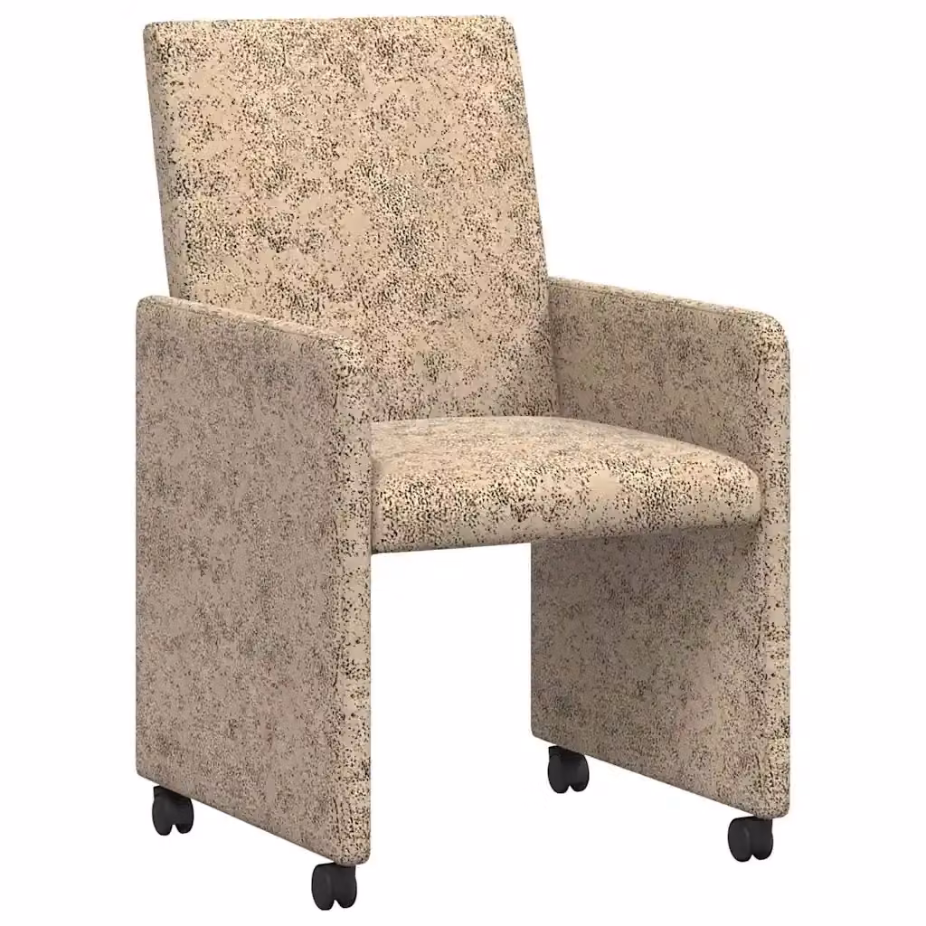 Set di 2 sedie da pranzo con ruote vidaXL in tessuto e similpelle grigio chiaro, H 94 x L 57 x P 66 cm – 2