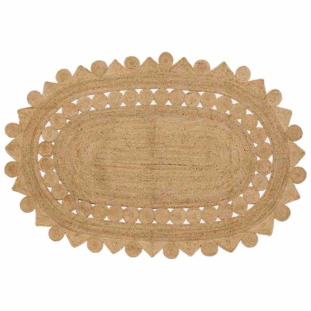 Tappeto da area moderno in juta stile kilim vidaXL, L 205 cm x P 305 cm, beige e marrone