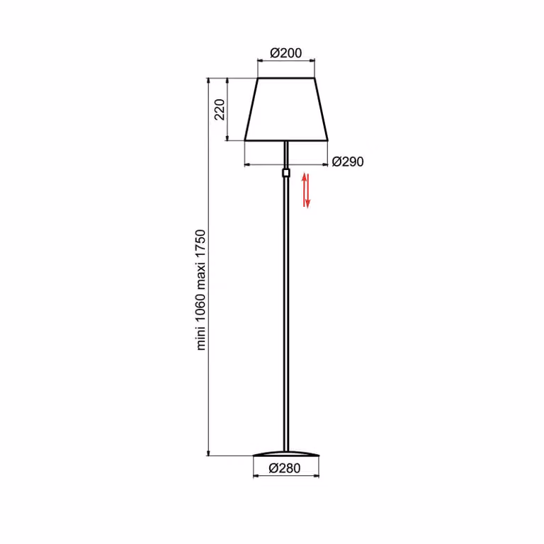 Aluminor Lampada da terra Store, Nero, Soggiorno / Sala da pranzo, Metallo, Moderno, Lampada da terra