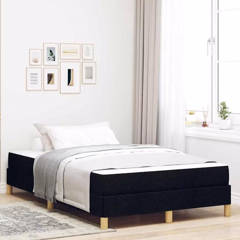 Maison Exclusive - Letto boxspring con materasso nero 120 x 190 cm Tessuto